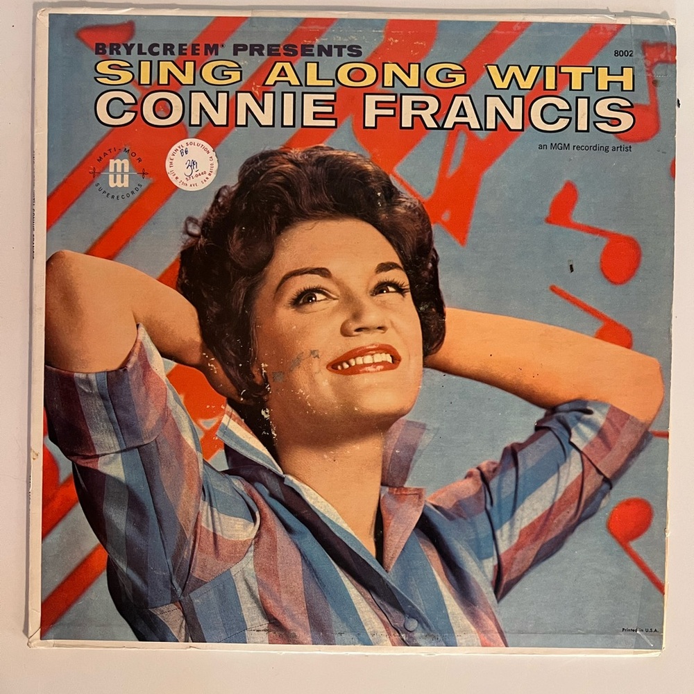 Connie Francis Sing Along Mari-Mop Superecords Vinyl Record Used READ